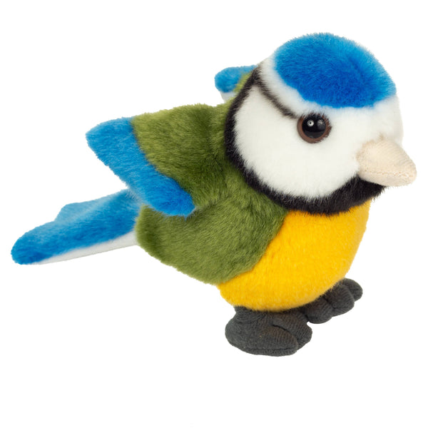 Brinquedo de peluche chapim-azul