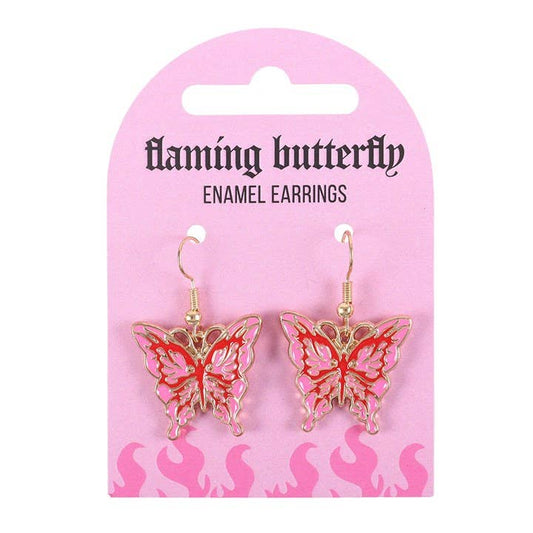 Pendientes de mariposa llameante
