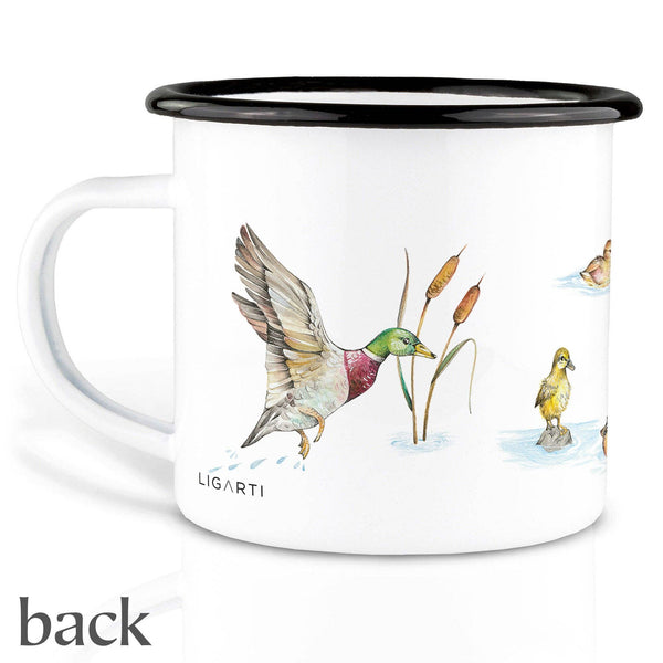 Taza de esmalte – Estanque de patos
