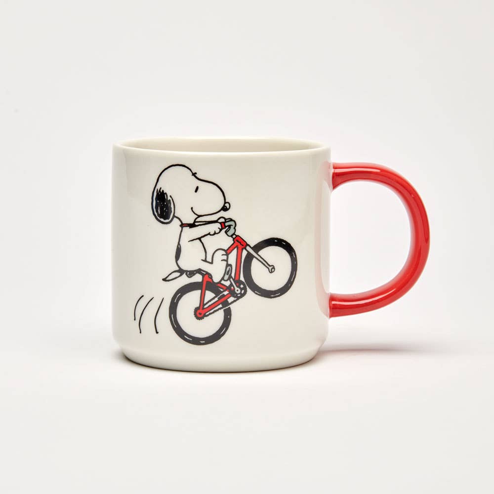 Taza de Snoopy "Nacido para montar"