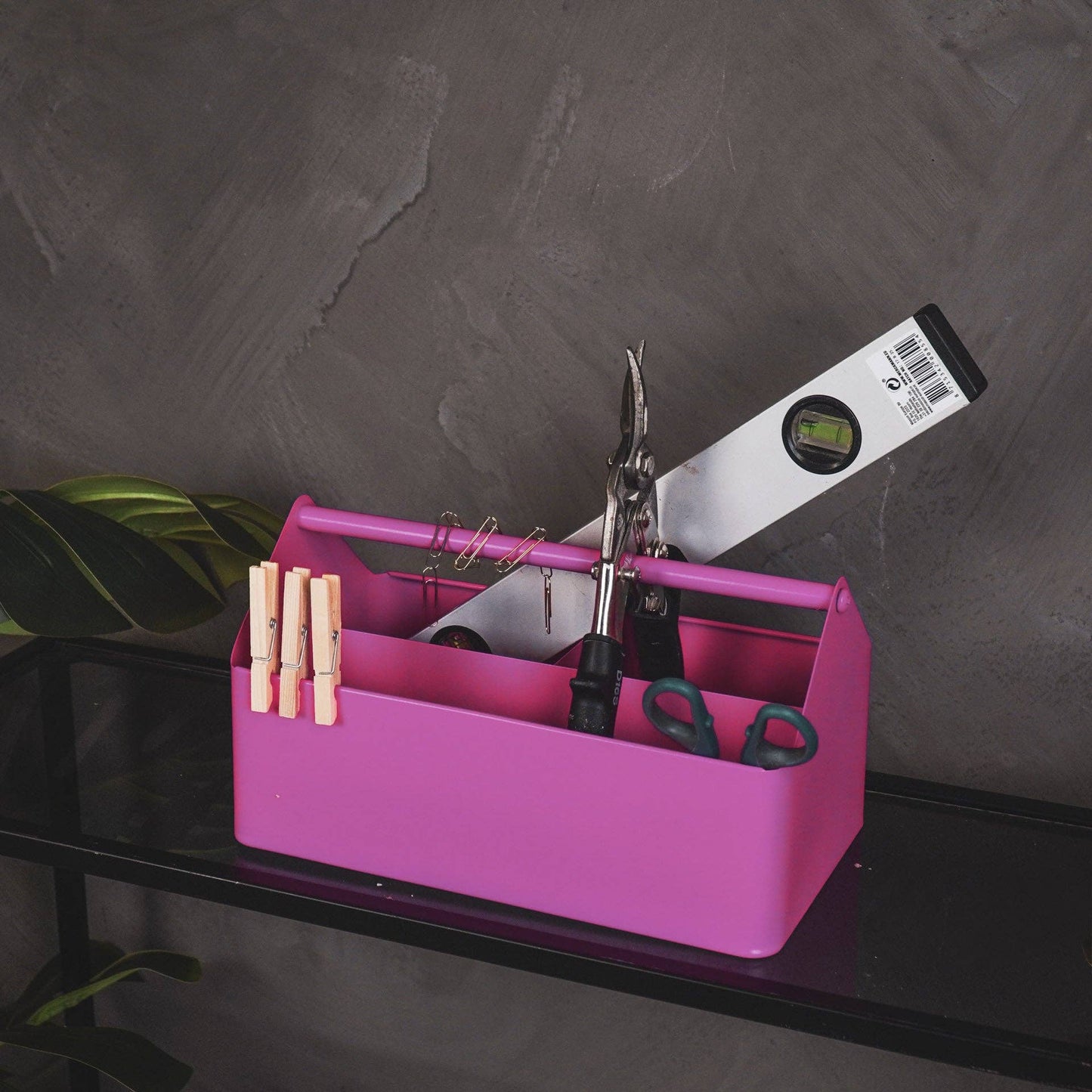 Caja organizadora - Metálica - Rosa - 30x17x17cm