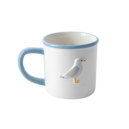 Tazza in gres "Gabbiano" per la vita costiera in una confezione regalo