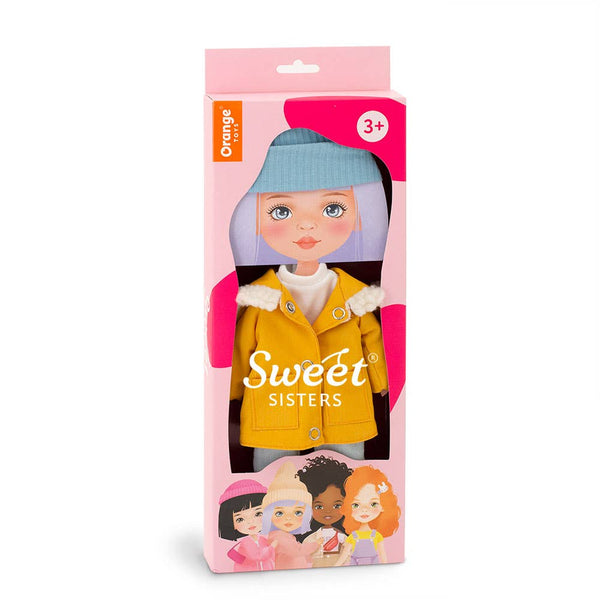 Conjunto de roupa: parka mostarda para boneca de 28 cm