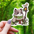 Pegatina de mapache druida para TTRPG