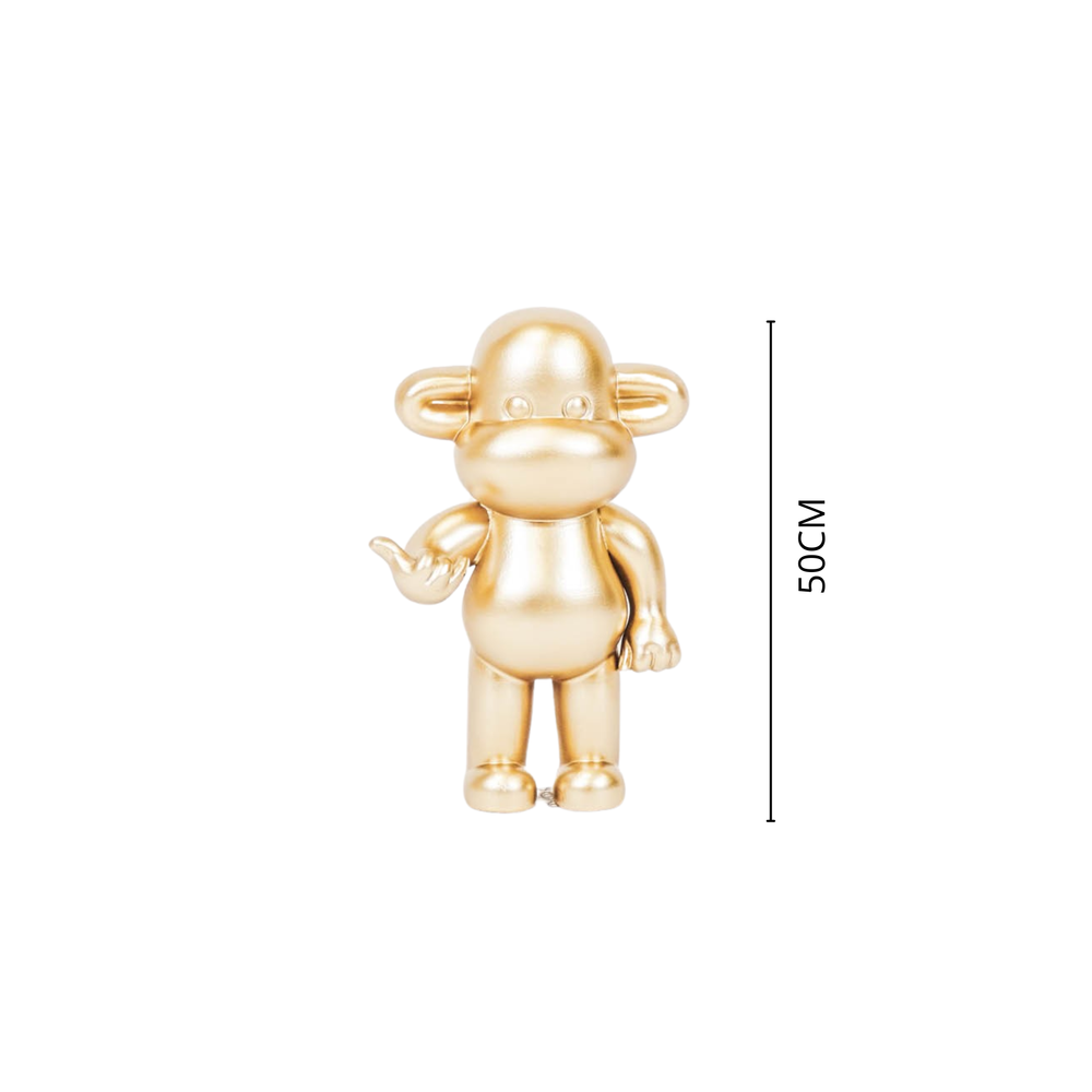 Adorno - Figura colgante de mono suelto 'La Leyenda' - Poliresina - Dorado - 33x21x50cm