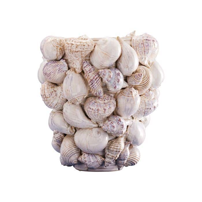 Seashell Vase, Natural Stoneware M