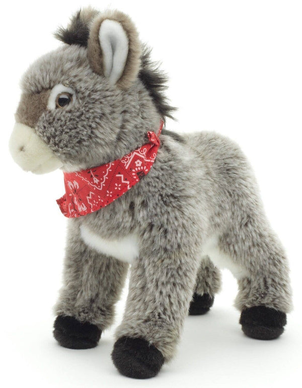 Burro con bufanda, de pie - peluche