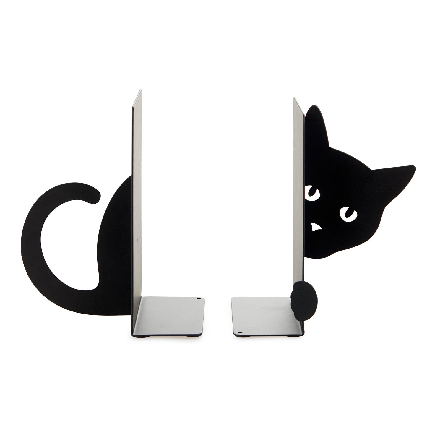 Book stand, hidden cat, black, metal