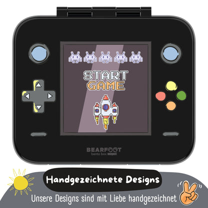 Brotdose mit Fächern, leicht & auslaufsicher - Game schwarz