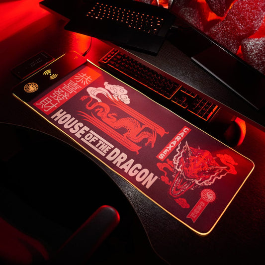 ハウス・オブ・ドラゴンズ - 特大ゲーミングマット & モバイル充電器