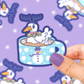 Kerst warme chocolademelk eend sticker