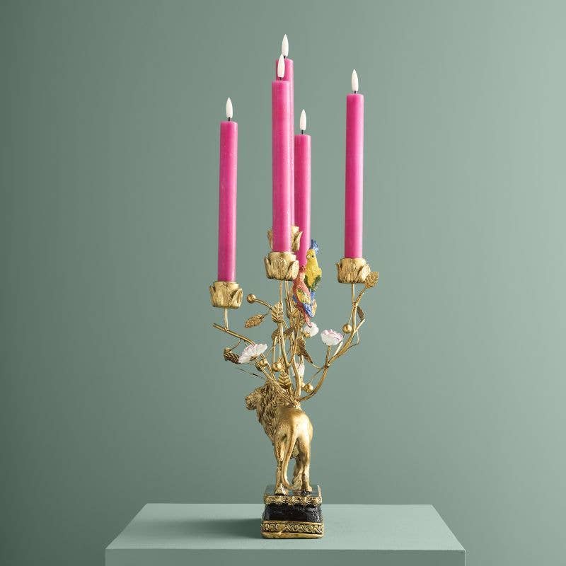 Chandelier Lion Poly/Métal, 20 x 15 x 37 cm