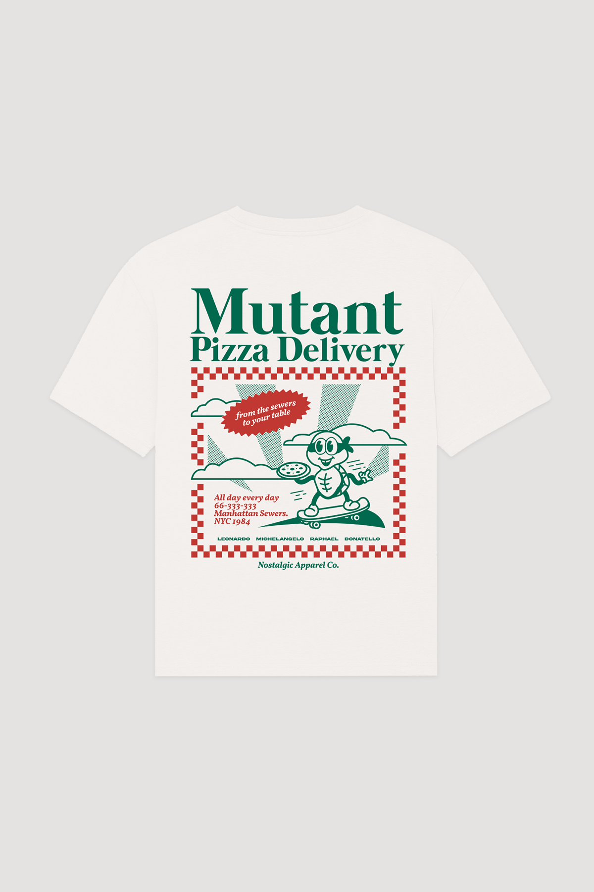 Camiseta de repartidor de pizza mutante