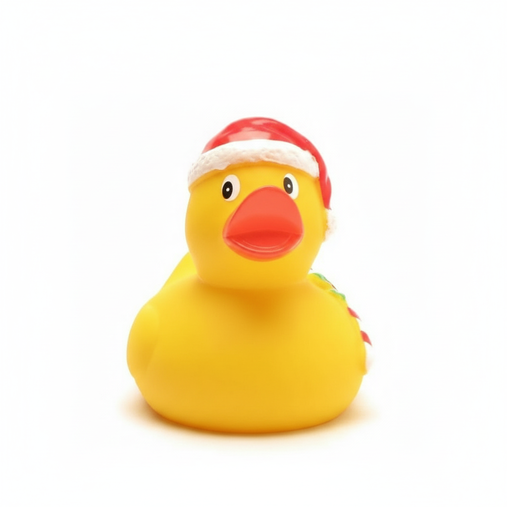 Pato navideño con bastón de caramelo