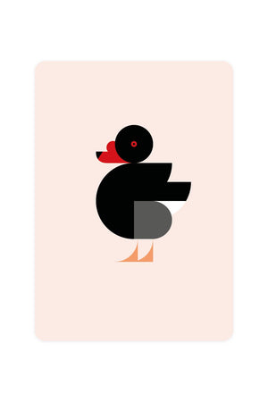 Tarjeta de felicitación con pato Peposaca