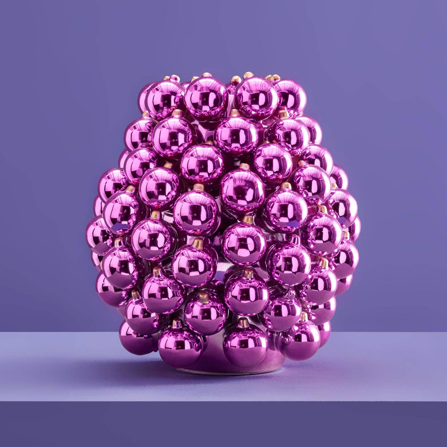 Vase Boules de Noël lilas