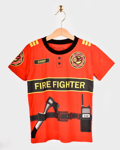Organic cotton Fire-Fighter T-shirt 98-104 cm