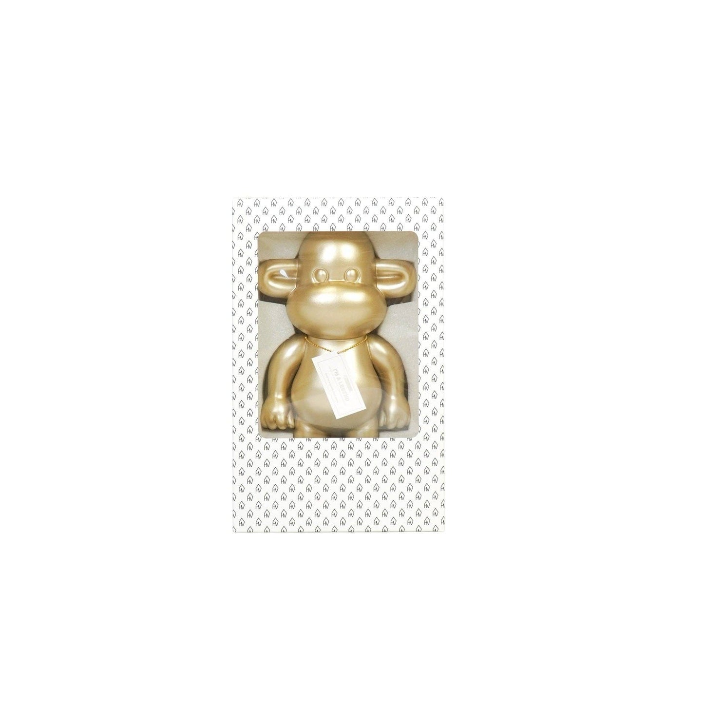 Ornament - Apenbeeldje 'De Legende' - Polyresin - Goud - 33x21x50cm