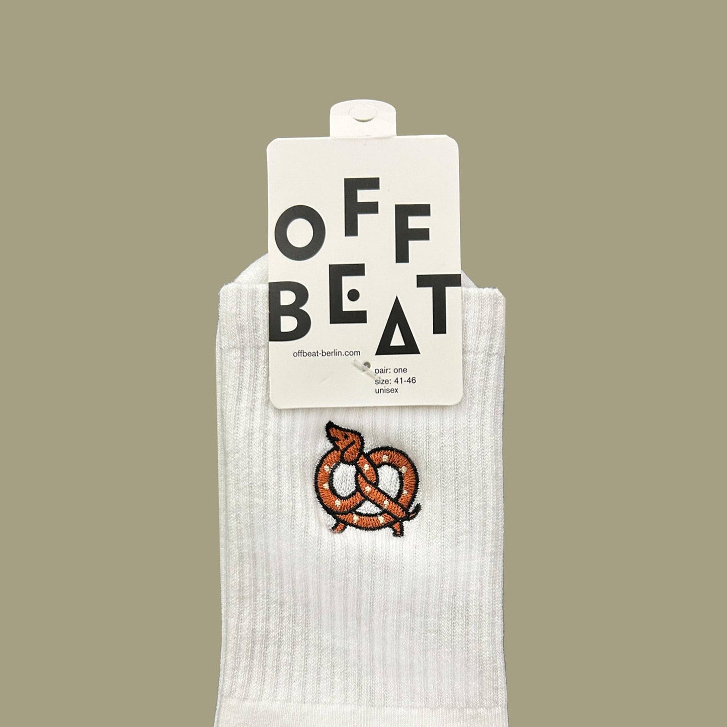 Chaussettes brodées Teckel Bretzel "Brezeldackel"