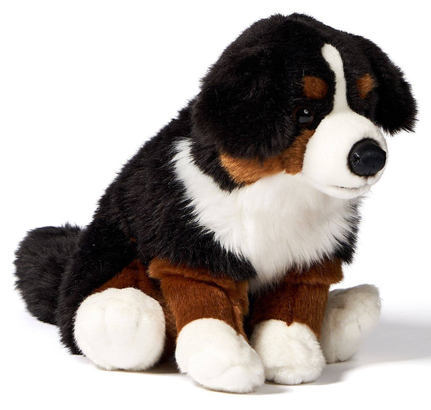 Bernese Mountain Dog plush toy, sitting