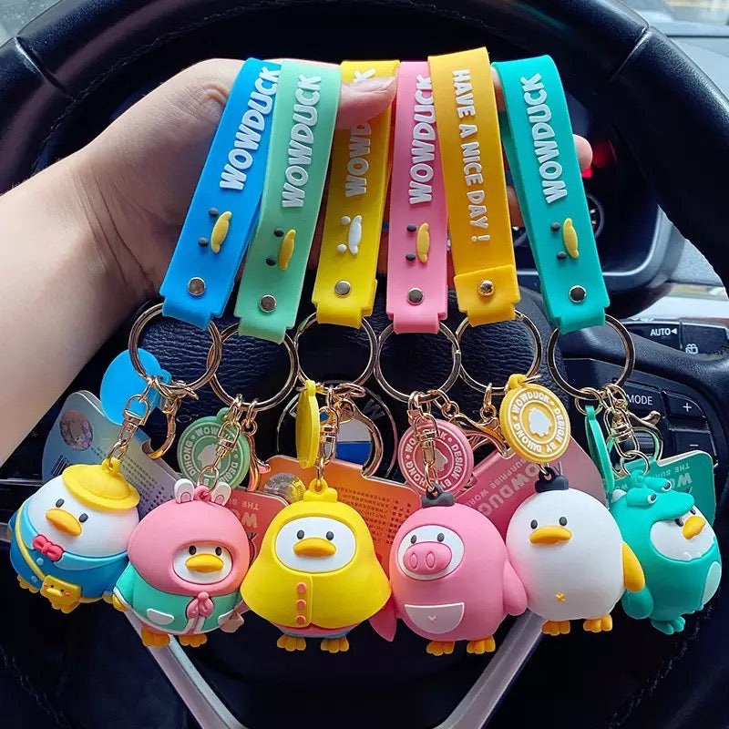 Porte Clés Canard Ciré Jaune