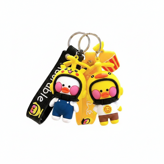 Porte clés Canard avec Casque Kawaii
