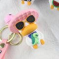 Vacation Duck with Dinosaur Keychain