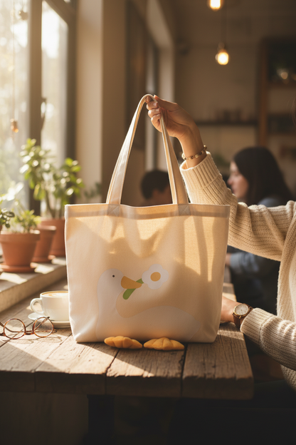 Tote Bag Canard Fleur Beige
