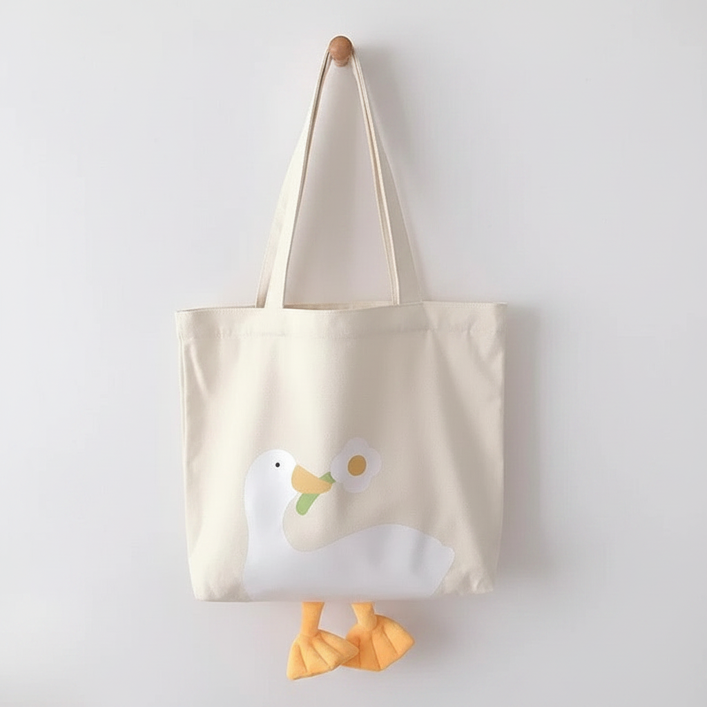 Tote Bag Canard Fleur Beige
