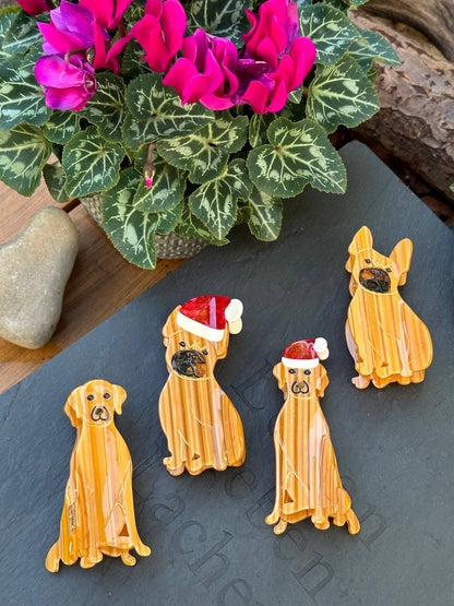 Pince à cheveux Labrador Noël