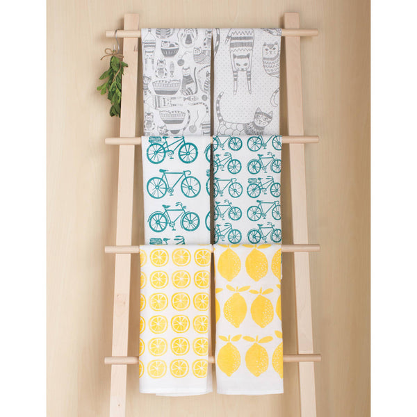 Lot de 2 torchons à vaisselle Cat Print London Gray