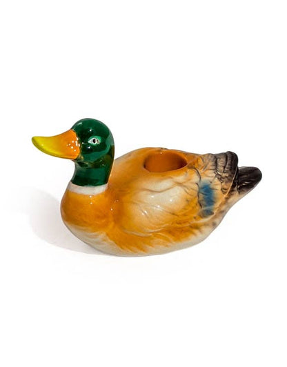 Castiçal em cerâmica em forma de pato-real