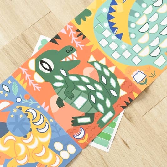 Dinosaurussen - Montessori-geïnspireerde panoramische stickerposter