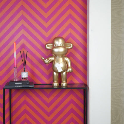 Adorno - Figura colgante de mono suelto 'La Leyenda' - Poliresina - Dorado - 33x21x50cm