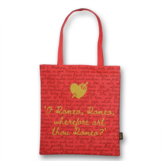 Saco de compras feito de algodão reciclado - Shakespeare (Romeu e Julieta)