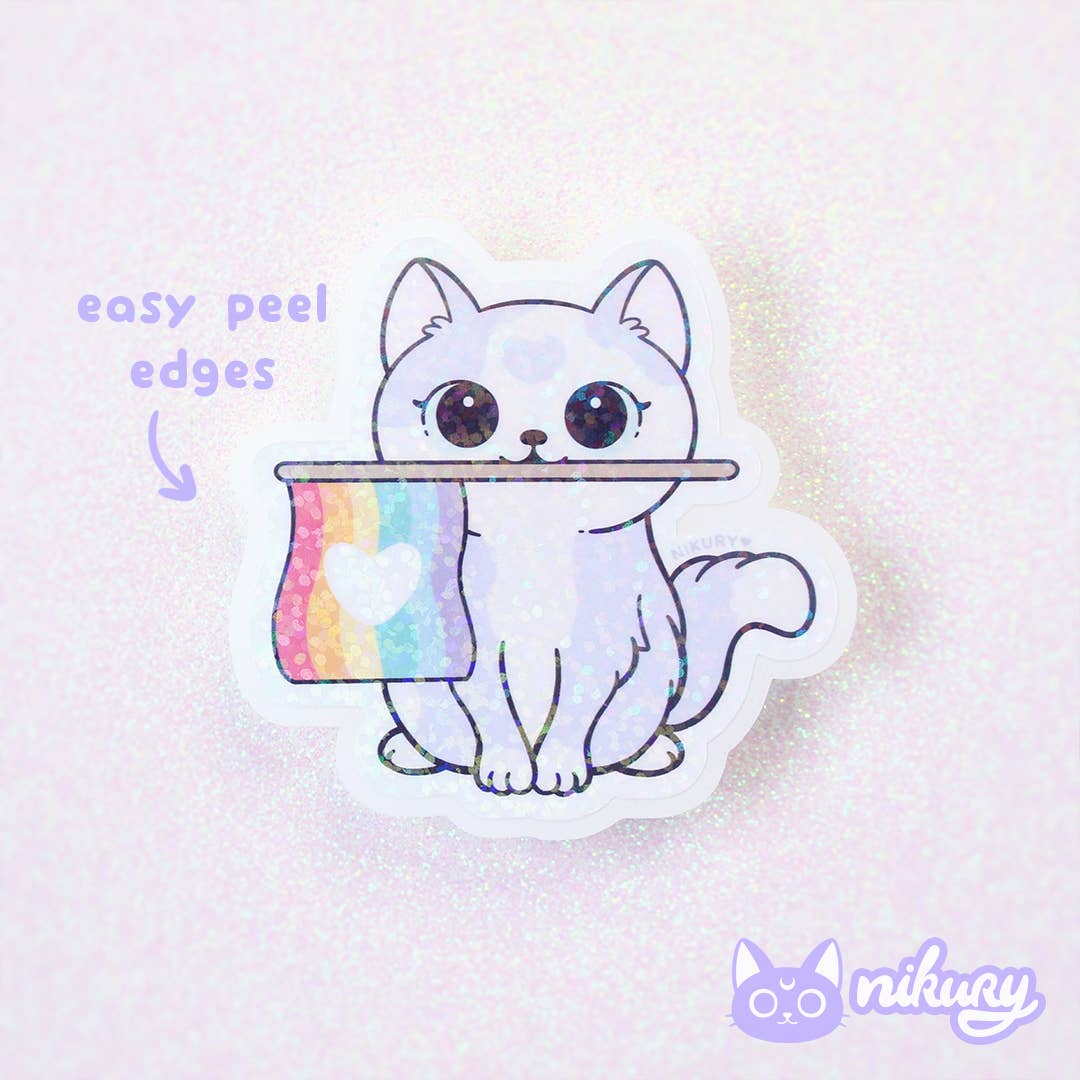 Purride Cat Glitter Stickers