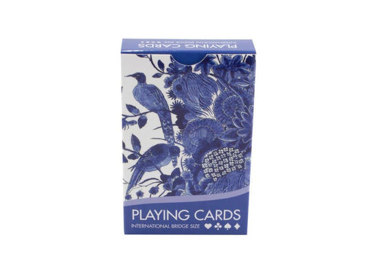 Cartes à jouer, oiseaux bleu de Delft