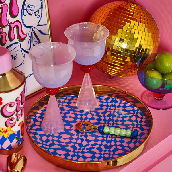Copas de vino con tinte labial - Juego de 2