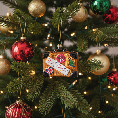 Maleta de viaje con forma de bola de Navidad