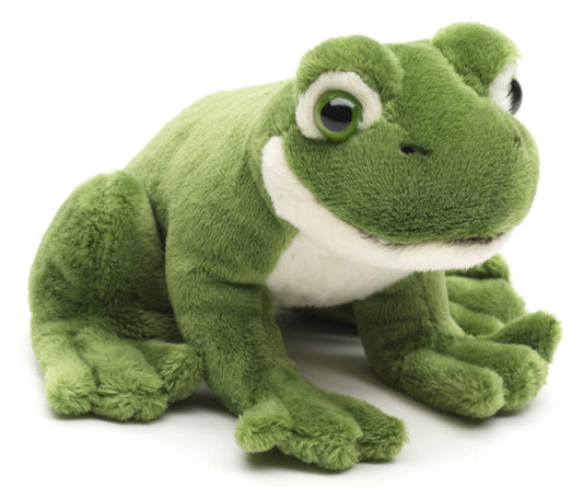 Peluche grenouille verte - Avec voix - 13 cm (longueur) Uni Toys