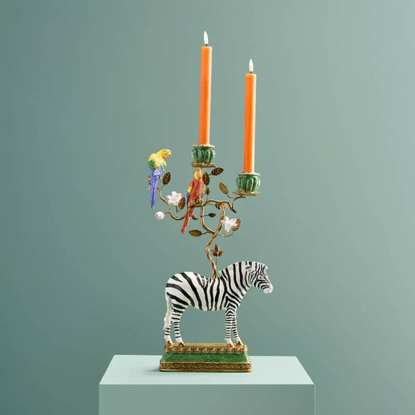 Chandelier zèbre poly/métal, 27 x 9x45 cm