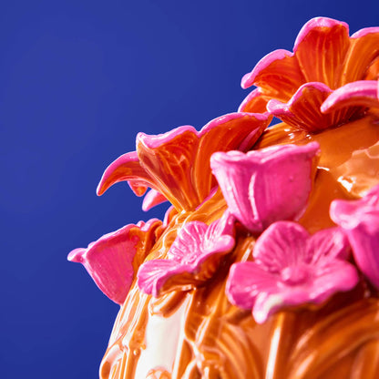 Vase Verano, Grès Orange/Rose, 34 x 29,5 cm