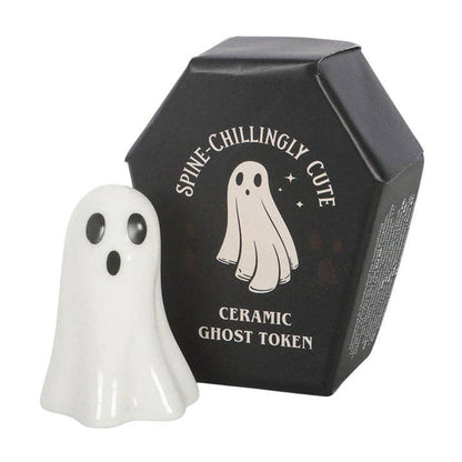 Set of 24 Ceramic Pocket Ghosts for Halloween in a Display Box