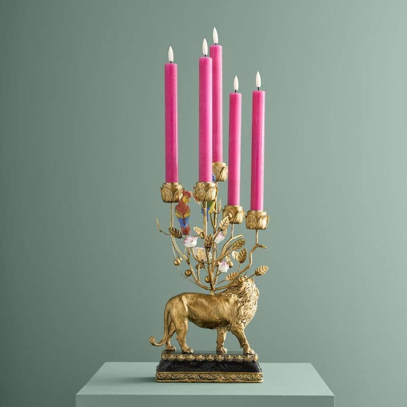 Chandelier Lion Poly/Métal, 20 x 15 x 37 cm