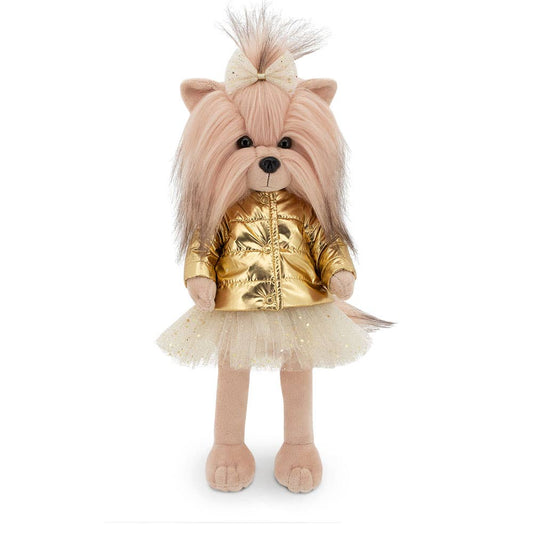 Cão de peluche Lucky Yoyo: Casaco Dourado - 38cm