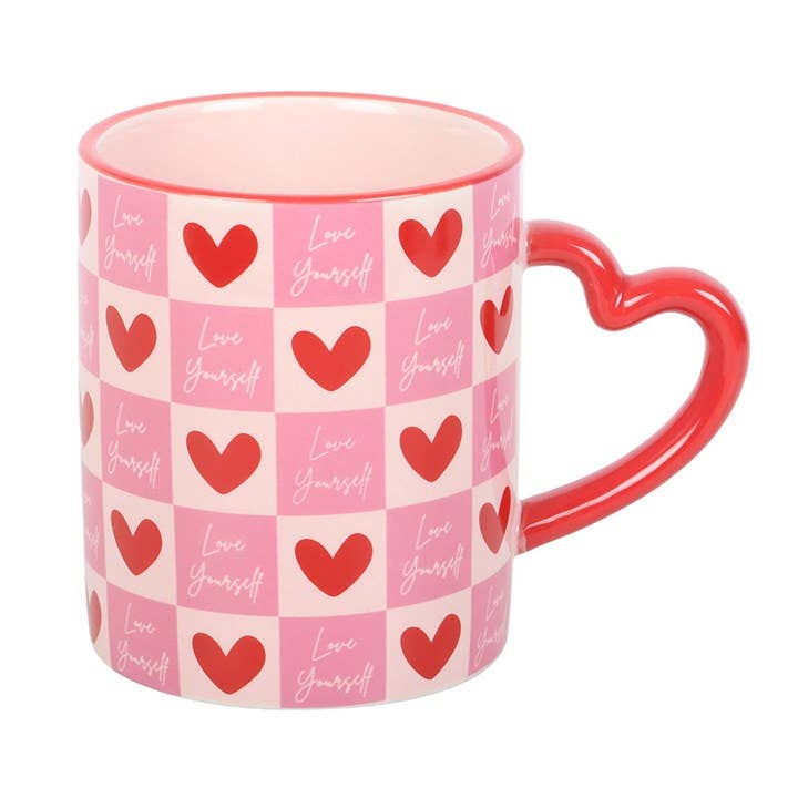 Tazza a forma di cuore "Ama te stesso"