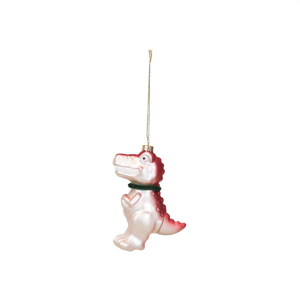Bola navideña de dinosaurio blanco