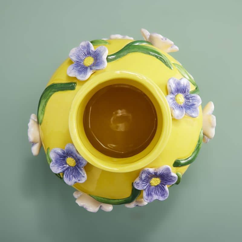 Jarrón Mr. Flowers, amarillo dolomita, 23 x 23 x 26 cm