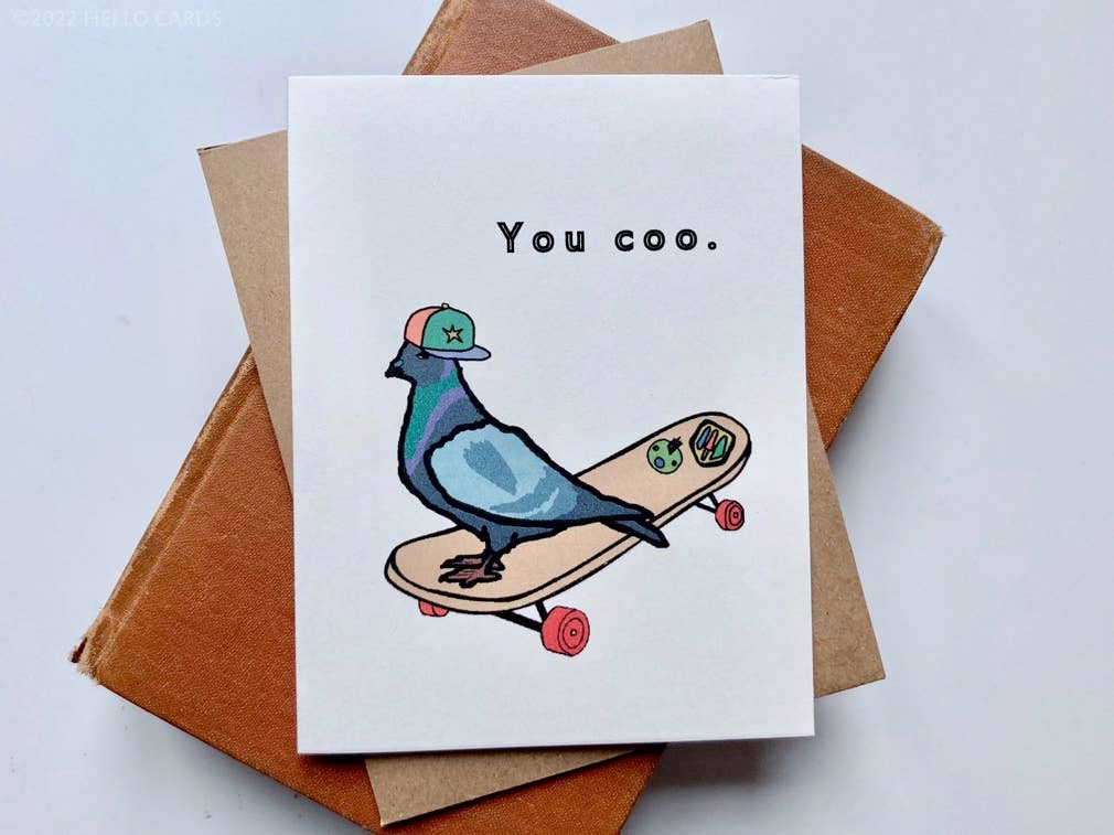 Carte de Vœux Pigeon « You Coo. »