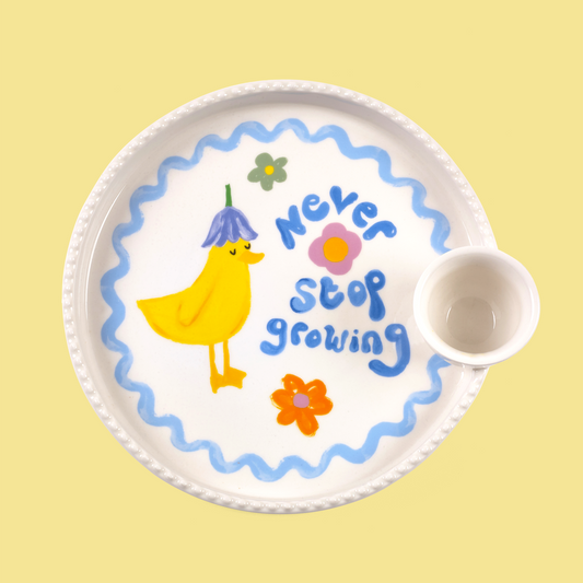 Duck Plate and Egg Cup “Never Stop Growing”